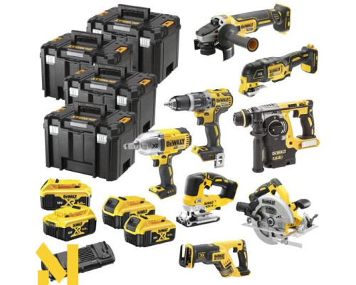 Набір інструментів акумуляторних DeWALT DCK865P4T (DCD796 + DCF899HN + DCG405 + DCS570 + DCS367 + DCS334 + DCS355 + DCH273)