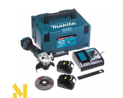Болгарка (кутова шліфмашина) акумуляторна Makita DGA517RTJ