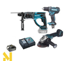 Набір інструментів акумуляторних Makita DLX3160 (DGA504, DHR202, DDF482)