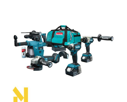 Набір інструментів акумуляторних Makita DLX4155TX1 (DDF486Z, DTD153Z, DGA504Z, DHR243Z, DX07)