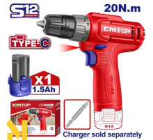 Дриль-шуруповерт акумуляторний EMTOP ECDL12456 (без ЗП)