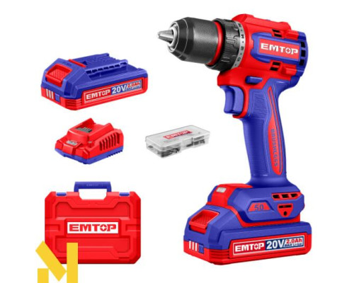Дриль-шуруповерт акумуляторний EMTOP ECDL205062