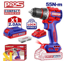 Дриль-шуруповерт акумуляторний EMTOP ECDL205582