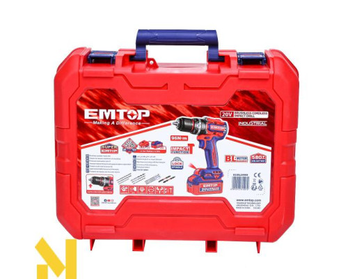 Дриль-шуруповерт акумуляторний EMTOP ECIDL20968