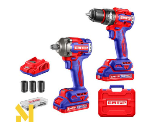 Набір інструментів акумуляторних EMTOP ECKL20286