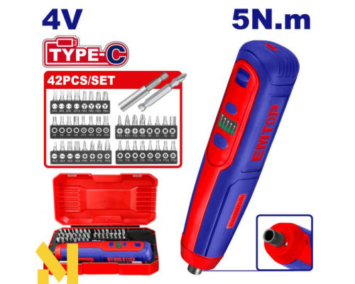 Викрутка акумуляторна EMTOP ECSR0406