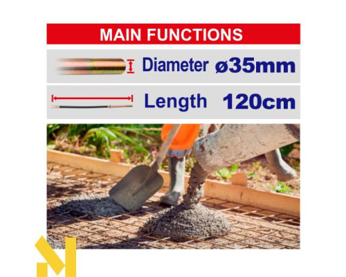 Вібратор для бетону акумуляторний EMTOP ECVL202301 (без АКБ та ЗП)