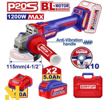 Шліфувальна машина бездротова кутова EMTOP ELAG2120252