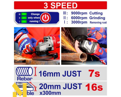 Болгарка (кутова шліфмашина) акумуляторна EMTOP ELAG271532