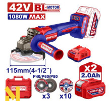 Болгарка (кутова шліфмашина) акумуляторна EMTOP ELAG4108112