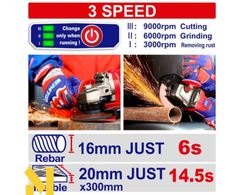 Болгарка (кутова шліфмашина) акумуляторна EMTOP ELAG4108112