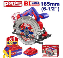 Пила дискова акумуляторна EMTOP ELCS16521