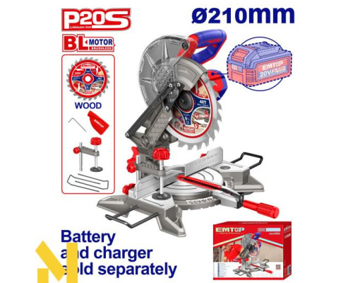 Торцювальна пила акумуляторна EMTOP ELMS2021