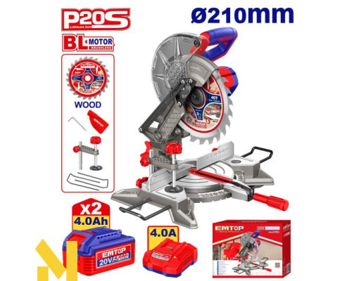 Пила торцювальна акумуляторна EMTOP ELMS20212