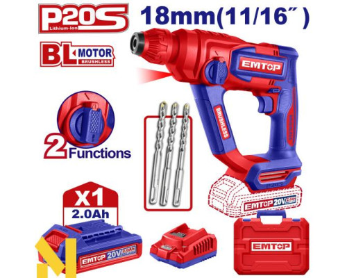 Перфоратор акумуляторний EMTOP ELRH201881