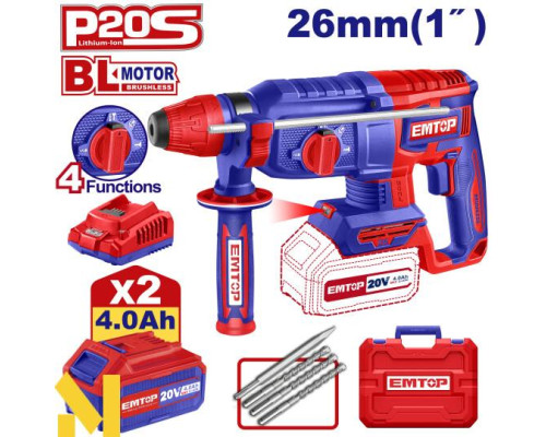 Перфоратор акумуляторний EMTOP ELRH202682