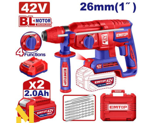 Перфоратор акумуляторний EMTOP ELRH422682