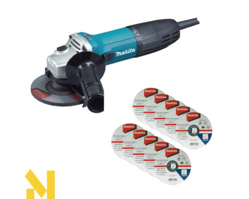 Болгарка (кутова шліфмашина) Makita GA4530R +  відрізні круги D-18661x10
