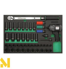 Гайковерт пневматичний з набором приладдя TOPTUL GVD4602, 46 шт