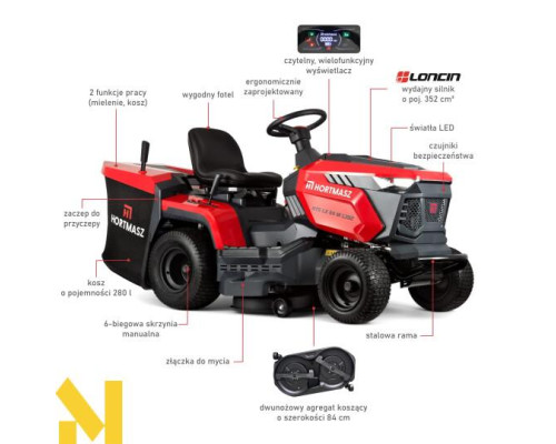 Садовий трактор бензиновий HORTMASZ HTS LX 84 M L352