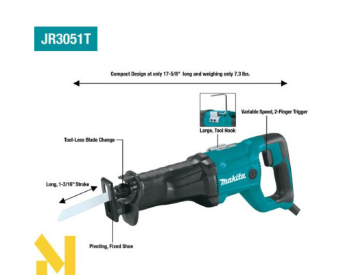 Пила шабельна Makita JR3051T