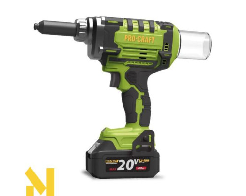 Заклепочник акумуляторний Procraft PRG20 (2 АКБ та ЗП)