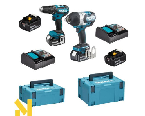 Набір акумуляторного інструменту Makita SET-DTW1001RTJ-0425 (DTW1001RTJ + DHP485RFJ)