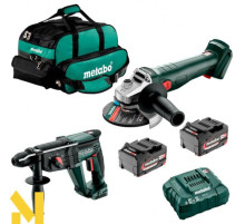 Набір інструментів акумуляторних Metabo W 18 7-125 + KH 18 LTX 24, 2 акб 18V 4 Ah, з/п ASC 55 в сумці