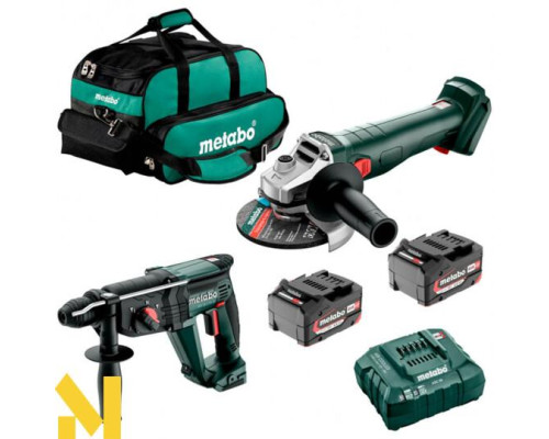 Набір інструментів акумуляторних Metabo W 18 7-125 + KH 18 LTX 24, 2 акб 18V 4 Ah, з/п ASC 55 в сумці