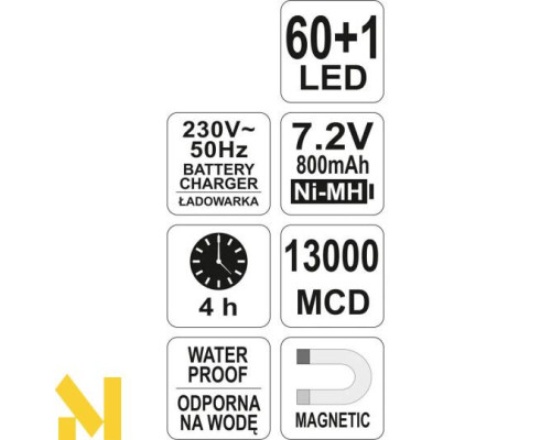 Ліхтар акумуляторний Yato YT-0852
