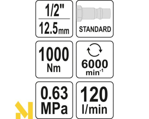 Гайковерт пневматичний YATO YT-09528