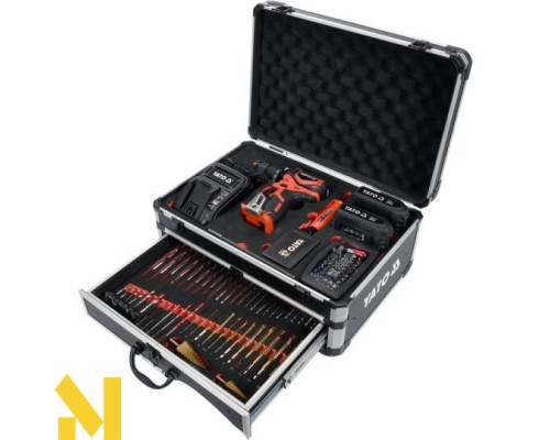 Дриль-шуруповерт акумуляторний Yato YT-44250 з комплектом аксесуарів