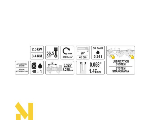 Бензопила YATO YT-84910