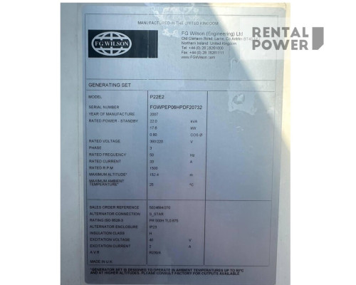 Генератор дизельний FG WILSON P22E2 (16кВт)