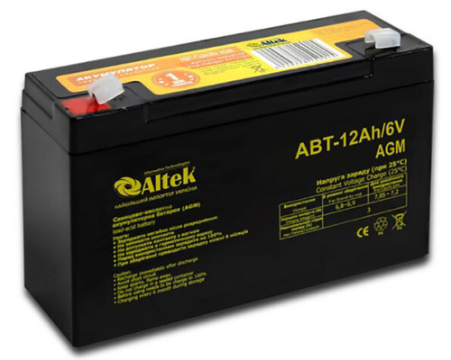 Акумулятор ALTEK ABT 12 Аг, 6В AGM (2114995)