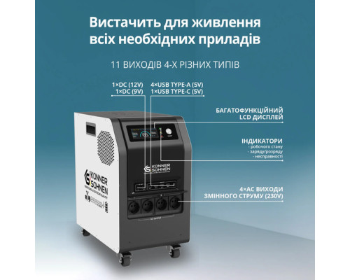 Купити зарядна станція Konner&Sohnen KS 3000PS-NEW (3200 Вт·год / 3000 Вт)