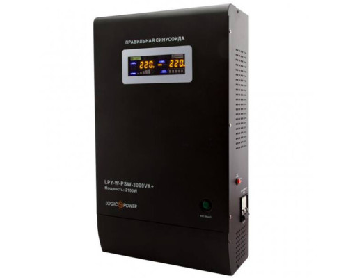Джерело безперебійного живлення Logicpower LPY- W - PSW-3000VA + (2100Вт) 10A/15A