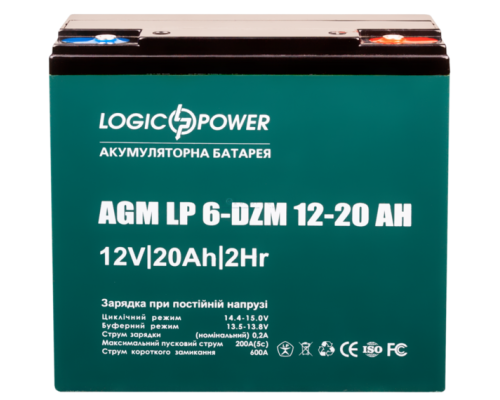 Тяговий свинцево-кислотний акумулятор Logicpower LP 6-DZM-20